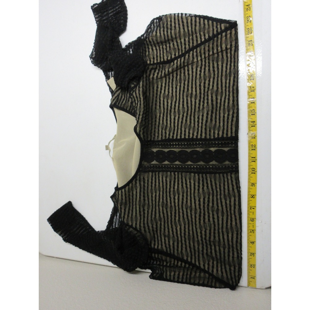 Max Studio Top Womens Size S Black Lace Mesh Asymmetric Whimsigoth Tunic Witchy - Picture 10 of 11